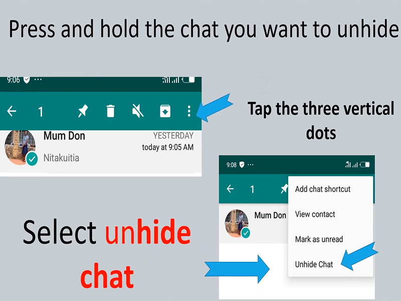 How to Unhide Chats on FM WhatsApp